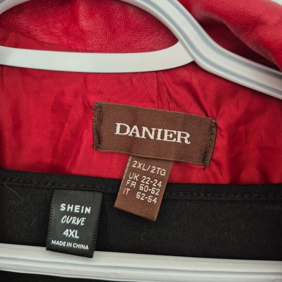 Danier 2 XL red Leather Jacket (Needs buttons) - Picture 2 of 4